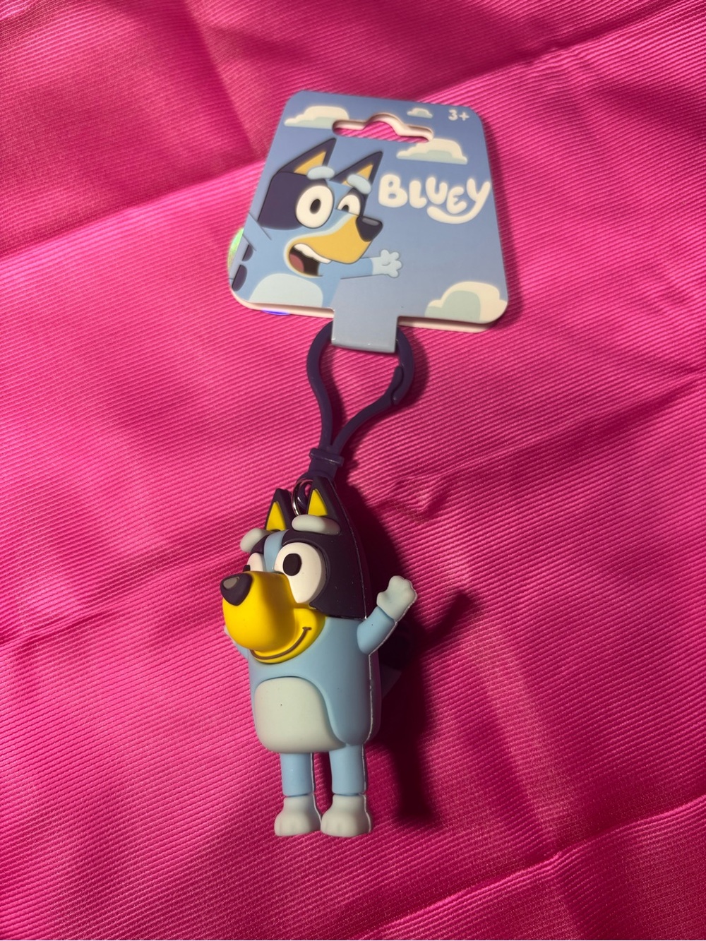New Bag Charm Bluey Character Keychain - Blue & Yellow